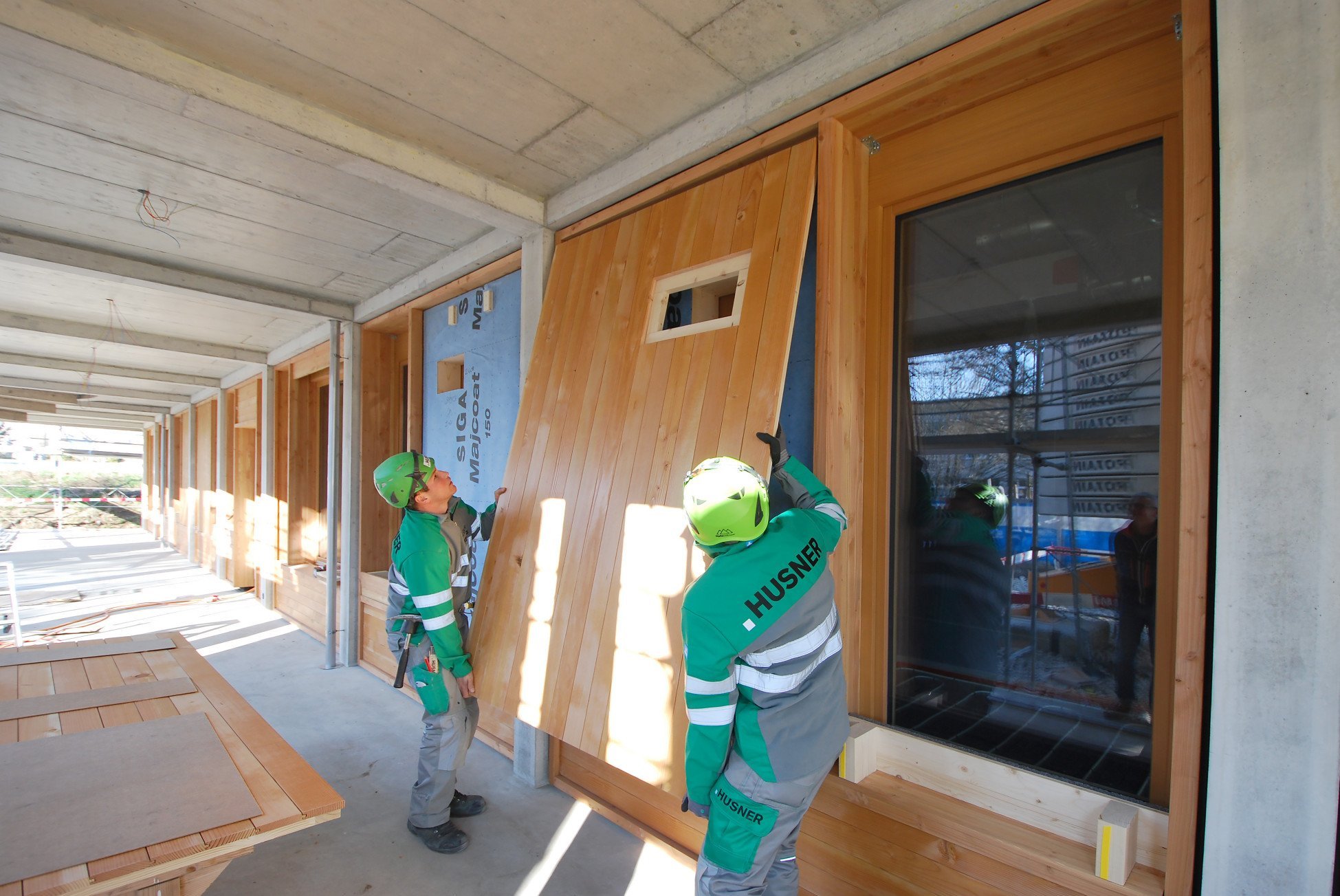 Holzverkleidungen Neubau Schulanlage Brühl Solothurn