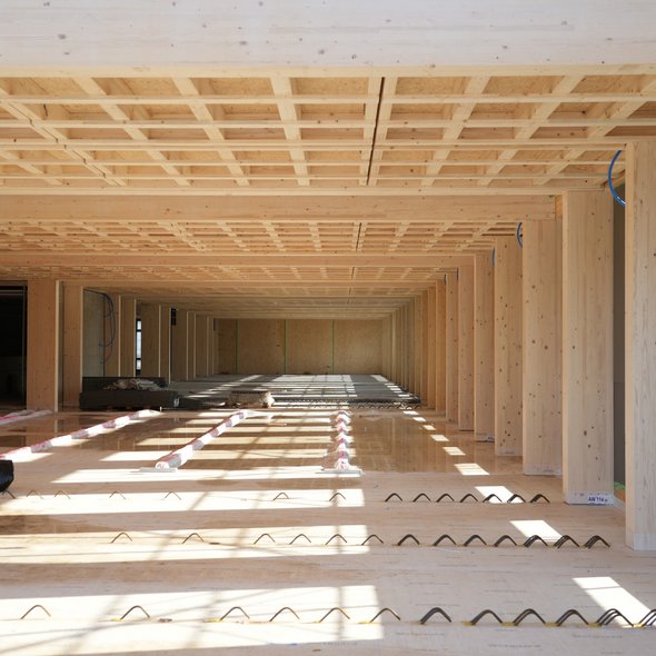 Ingenieurholzbau Windisch Neubau Schulanalge Dohlenzelg Elementbau title=