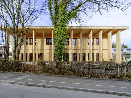 Elementbau Endingen Neubau Mehrzweckgebäude Taste Fassadenbau Schweizer Holz