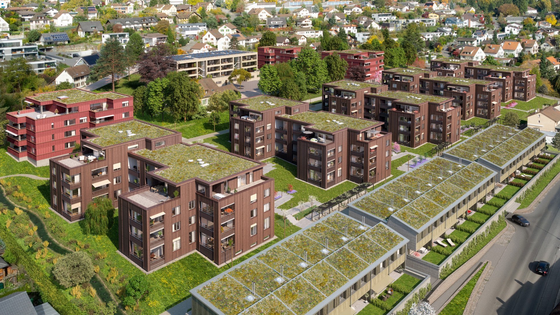 Neue Wohnüberbauung Baumgarten Visualisierung