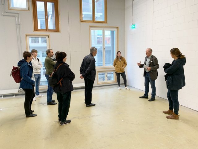 Outsight Re-Use Zirkukäres Bauen Besichtigung Kultur- und Gewerbehaus ELYS Basel