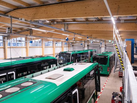 Gesamtleistung Basel Neubau BVB Werkstatthalle GU Ingenieurholzbau