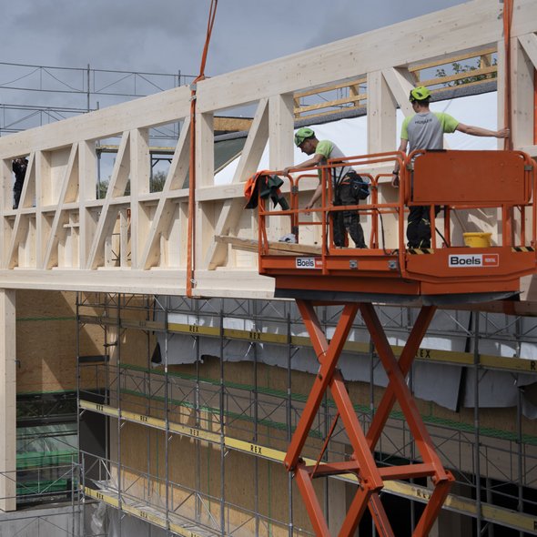 Ingenieurholzbau Windisch Neubau Schulanalge Dohlenzelg Elementbau title=