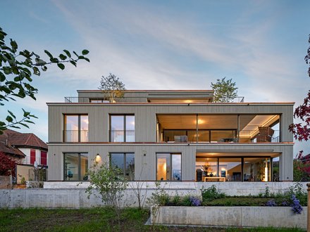 Fassadenbau Würenlingen Neubau Mehrfamilienhaus Römerstrasse Holzfassade