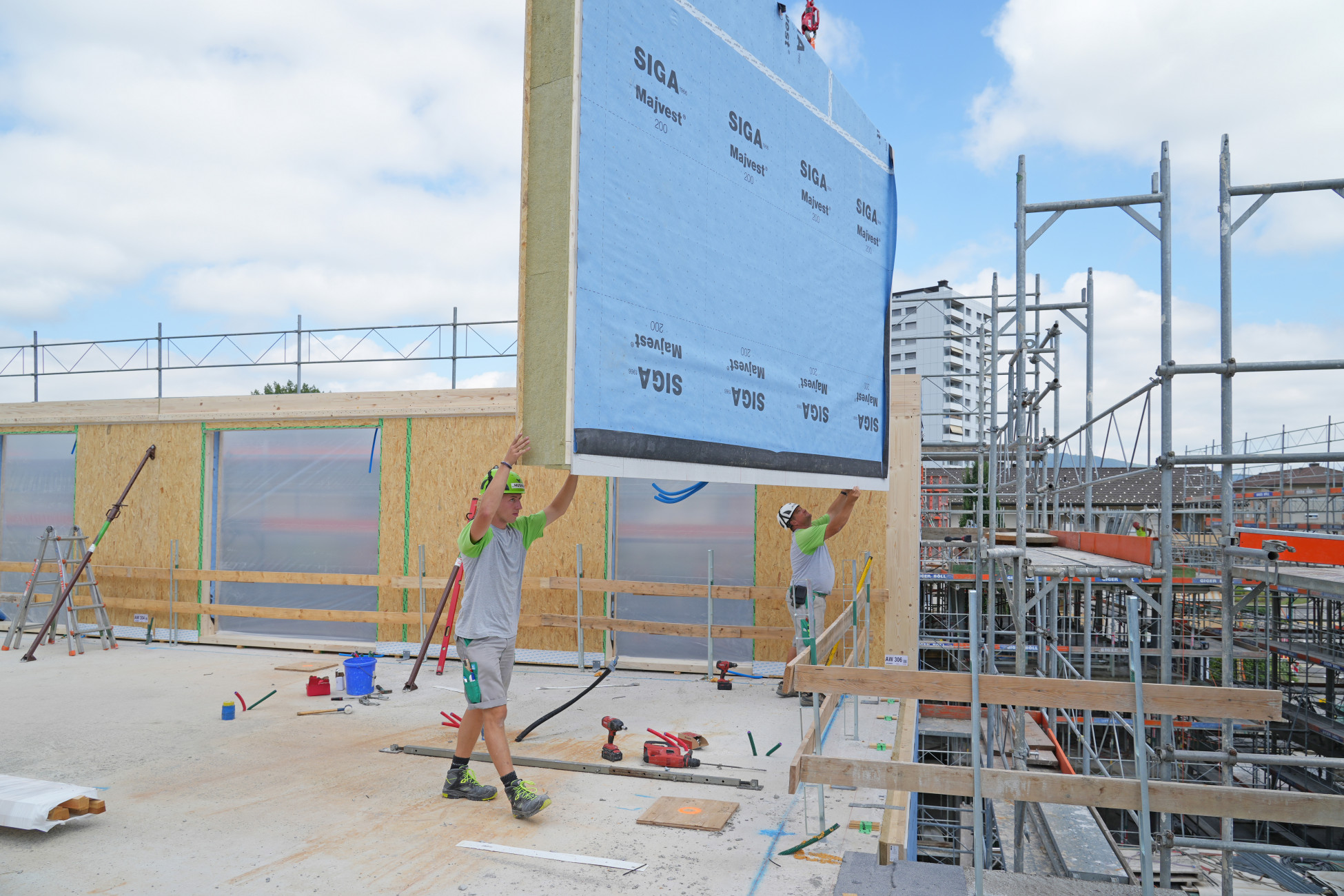 Neuenhof Holzelementbau Neubau Wohnüberbauung