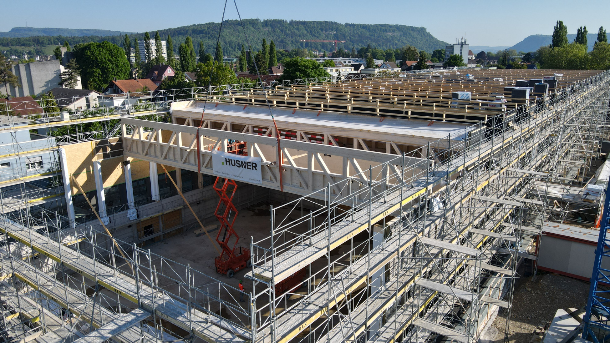 Ingenieurholzbau Windisch Neubau Schulanalge Dohlenzelg Elementbau Fassadenbau