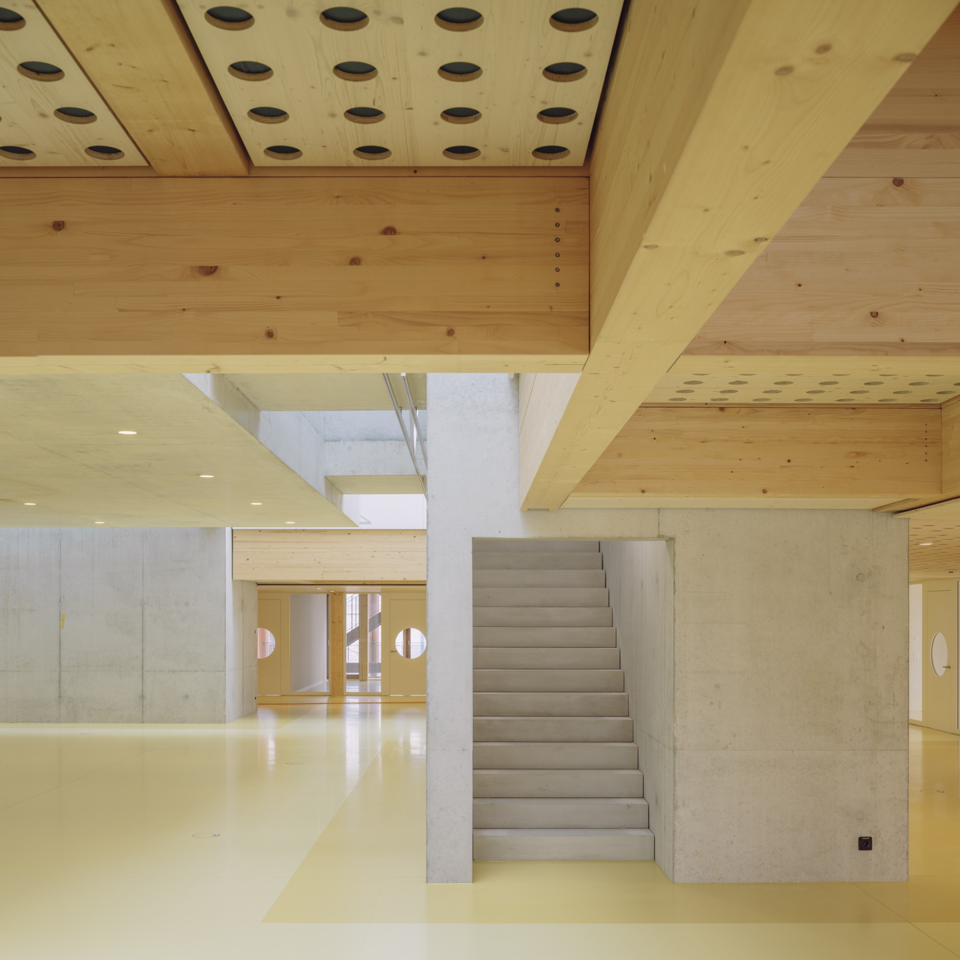 Ingenieurholzbau Unterentfelden Neubau Laborgebaeude AVS Holzrippendecke/Holz-Beton-Verbund